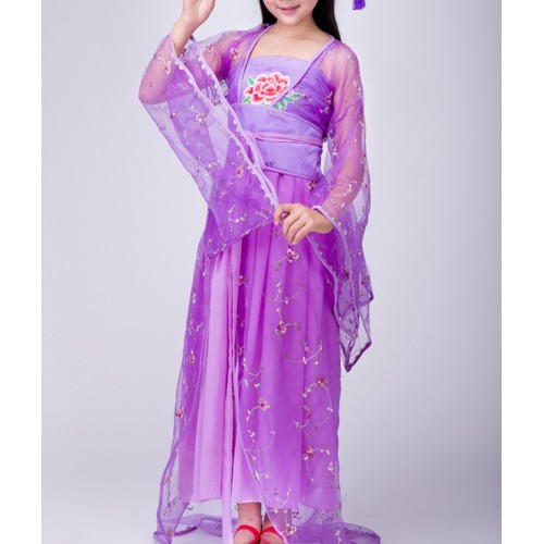 Chinese traditional folk dance costumes for girls performance  princess fairy  film cosplay photos robe dresses